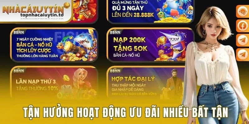 Tận hưởng hoạt động ưu đãi nhiều bất tận