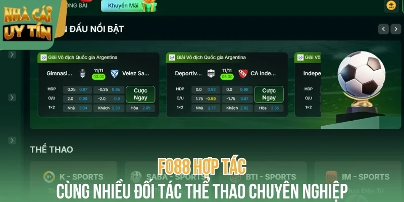 Fo88 hợp tác cùng nhiều đối tác thể thao chuyên nghiệp
