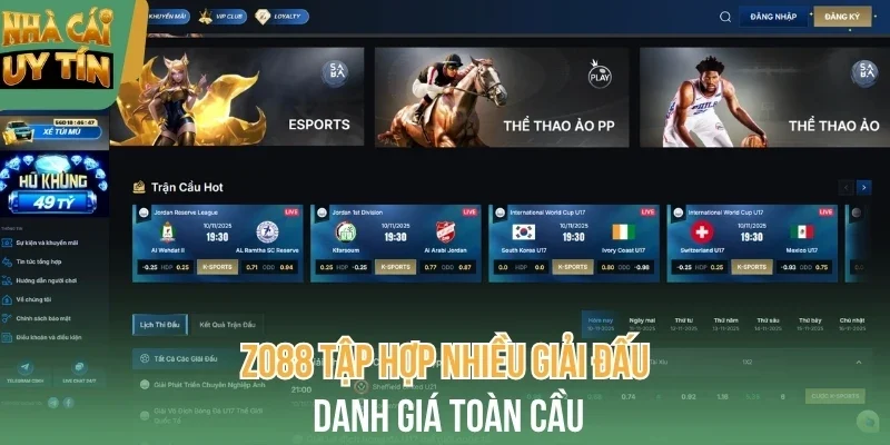 Zo88 tập hợp nhiều giải đấu danh giá toàn cầu